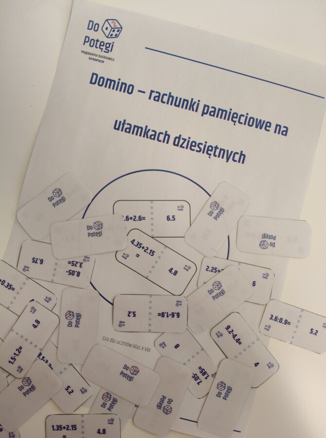 Domino – rachunki pamięciowe na ułamkach dziesiętnych