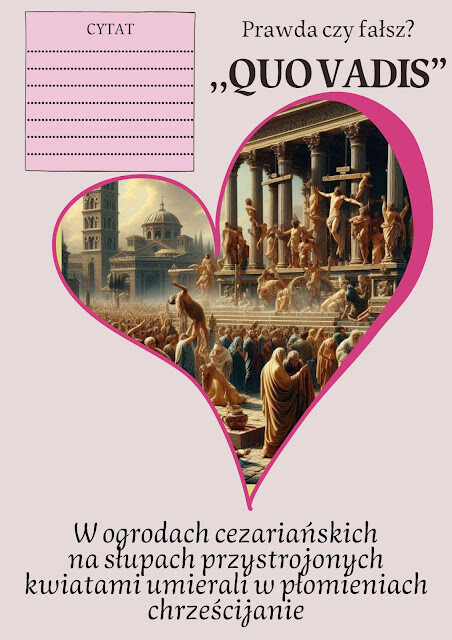 Prawda czy fałsz?-karty graficzne do lektury ,,Quo vadis"