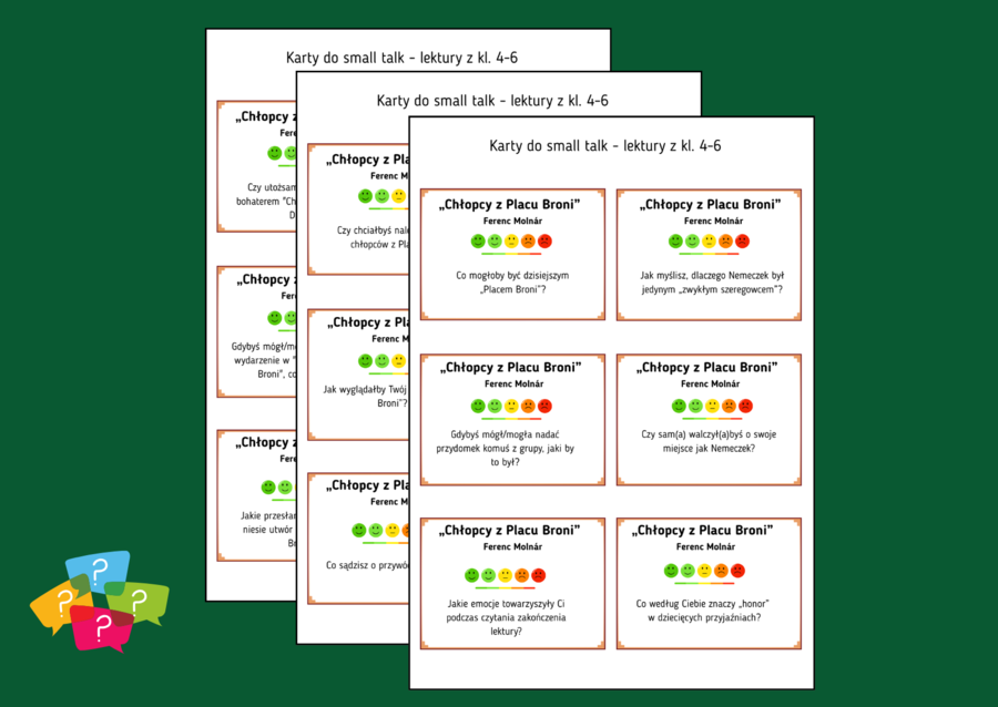 CHŁOPCY Z PLACU BRONI - Karty do SMALL TALK - lektury - gra