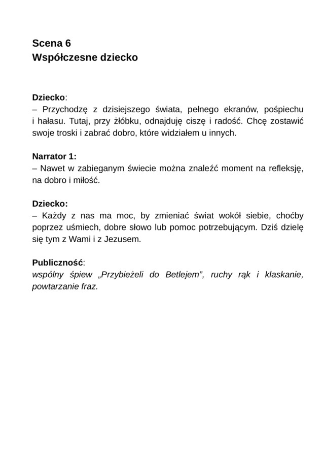 Scenariusz Jasełka - Polska przez wieki w drodze do Betlejem