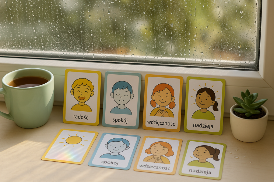 „Deszczowe emocje” – karty obrazkowe do rozmów o uczuciach