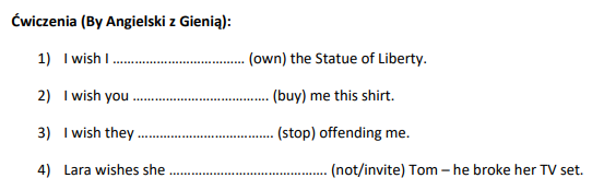 WISH - materiał do druku i samodzielnego wypełniania (z odpowiedziami)