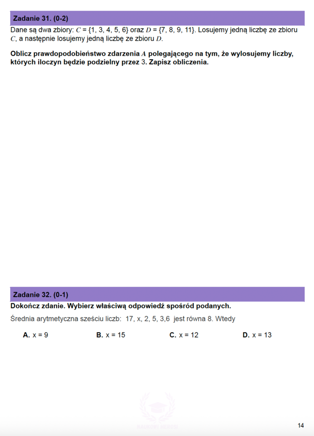 Arkusz próbny z matematyki nr 2