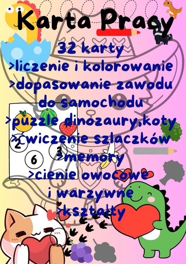 Karta Pracy Dinozaury i Koty