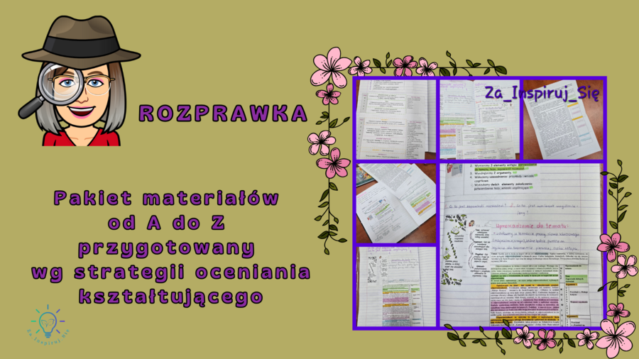 Rozprawka- scenariusz, karty pracy- pakiet lekcji ok