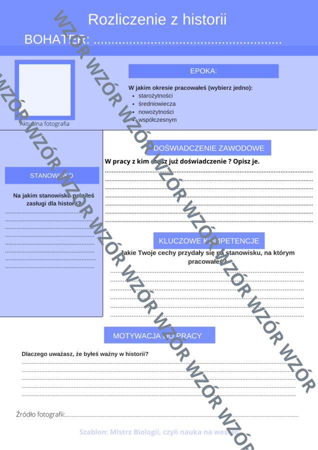 Historia: Rozliczenie z historii