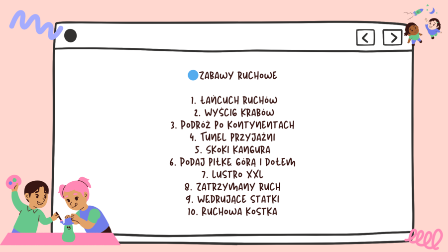 Bank zabaw na dywanie dla klasy 2