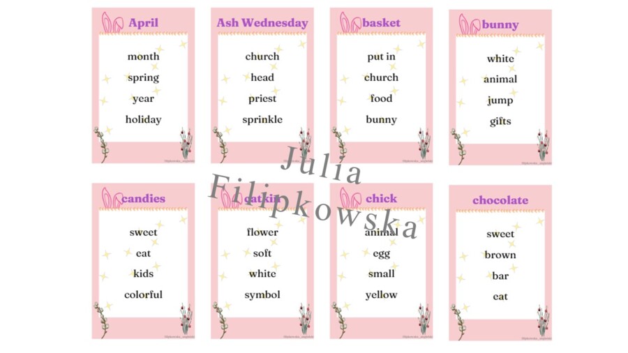 Taboo/ Gra/ Wielkanoc/ Easter/ Warm-up/ Rozgrzewka/ Klasy 4-6/ Klasy 6-8/ Liceum/ SP 4-6/ SP 8/ SP 6-8/ Zabawa