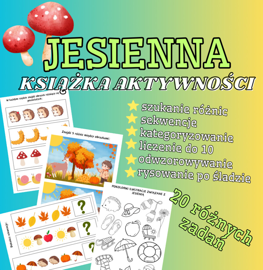 Jesienny BUSY BOOK - 20 aktywności o różnym stopniu trudności