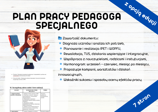 PLAN PRACY PEDAGOGA SPECJALNEGO