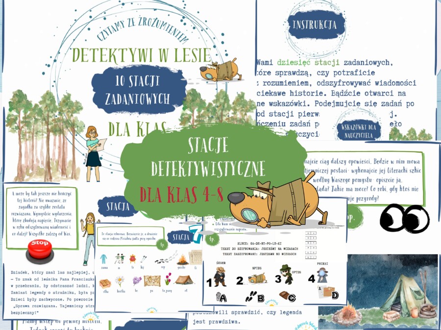 Detektywistyczne stacje zadaniowe- klasy 4-8