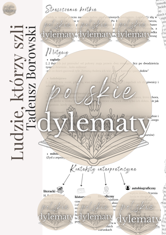 Tadeusz Borowski "Ludzie, którzy szli" - opracowanie maturalne