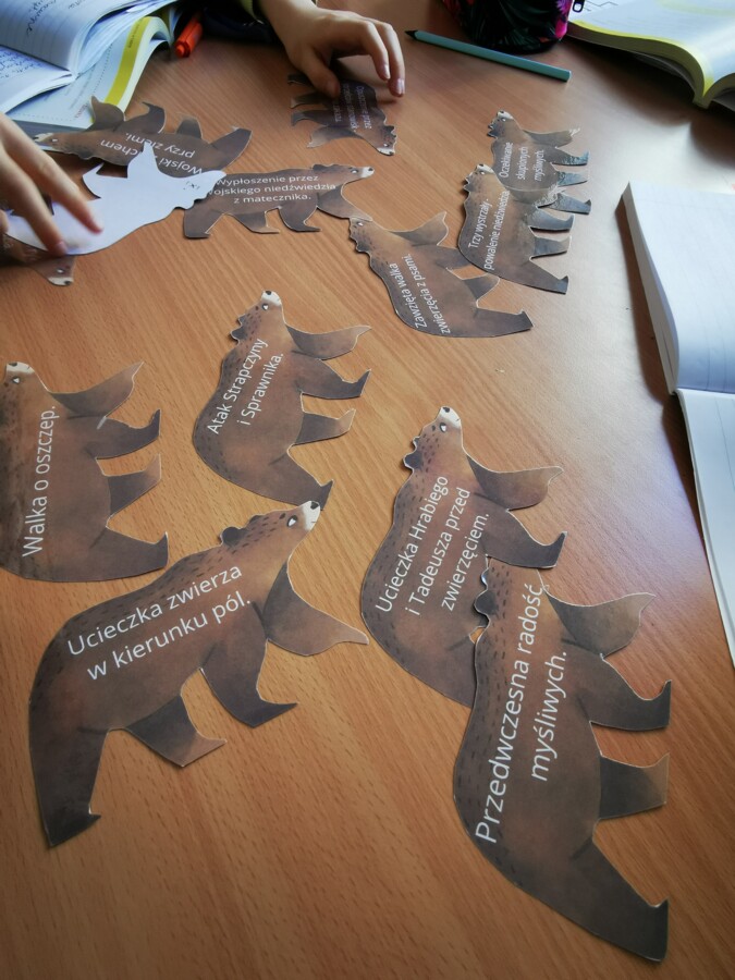 Pan Tadeusz - Polowanie - niedźwiedź - plan wydarzeń - zadania