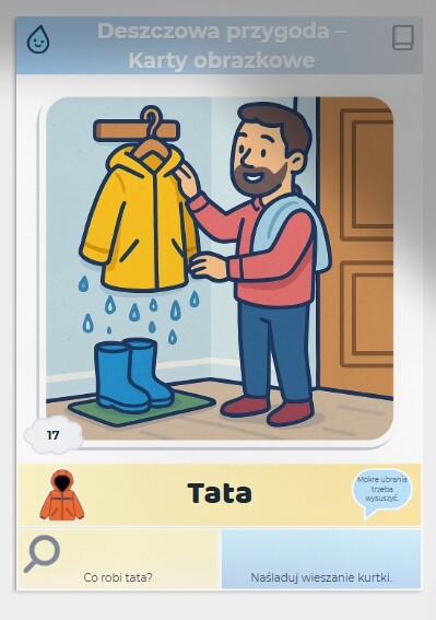 Karty obrazkowe "Deszczowa przygoda"