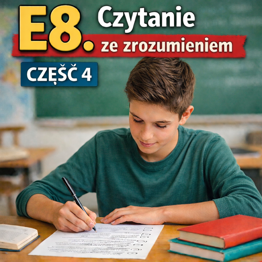 Czytanie ze zrozumieniem E8 – karta pracy (część 4) + odpowiedzi