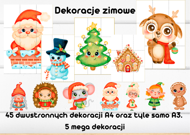Dekoracje zimowe - dwustronne