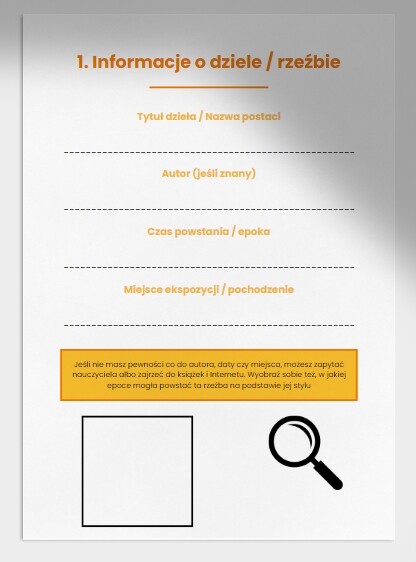 Karta obserwacji. Opis rzeźby