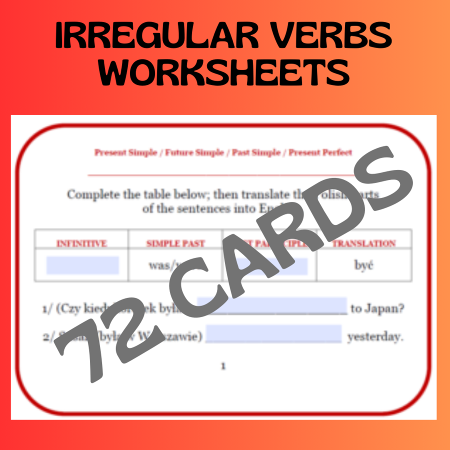 IRREGULAR VERBS WORKSHEETS