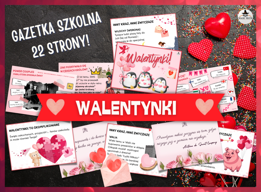 GAZETKA WALENTYNKOWA do szkoły – Walentynki 14 lutego | klasy 4–8 | PDF