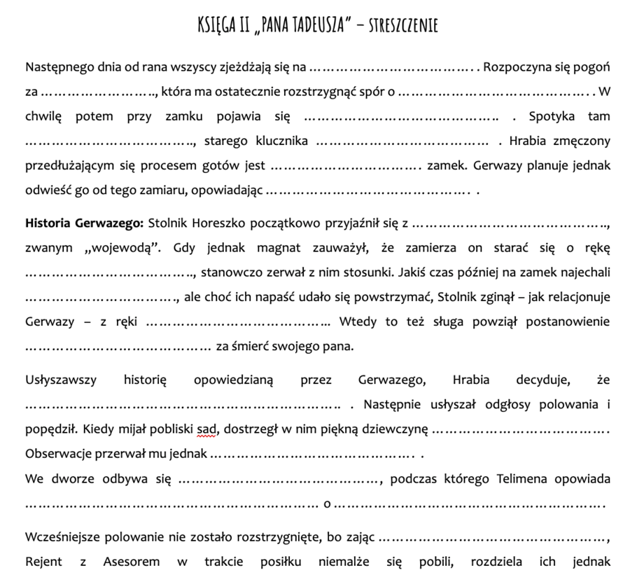 Pan Tadeusz - od A do Z (pakiet materiałów)