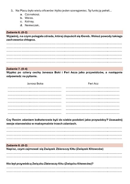 Zestaw lekturowy "Chłopcy z Placu Broni"