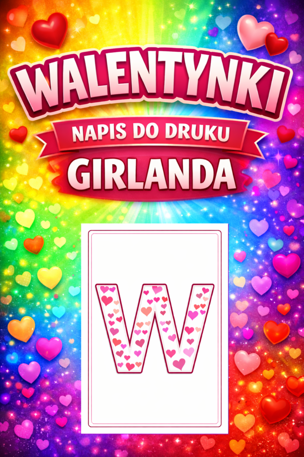 Girlanda WALENTYNKI – napis do druku (PDF, 10 liter)