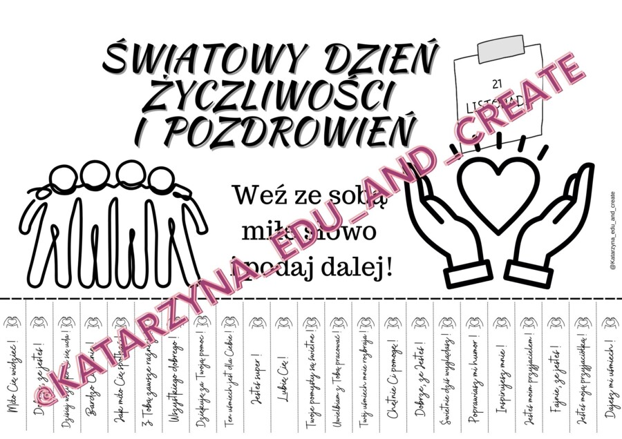 Dzień życzliwości - karteczki z miłymi słowami