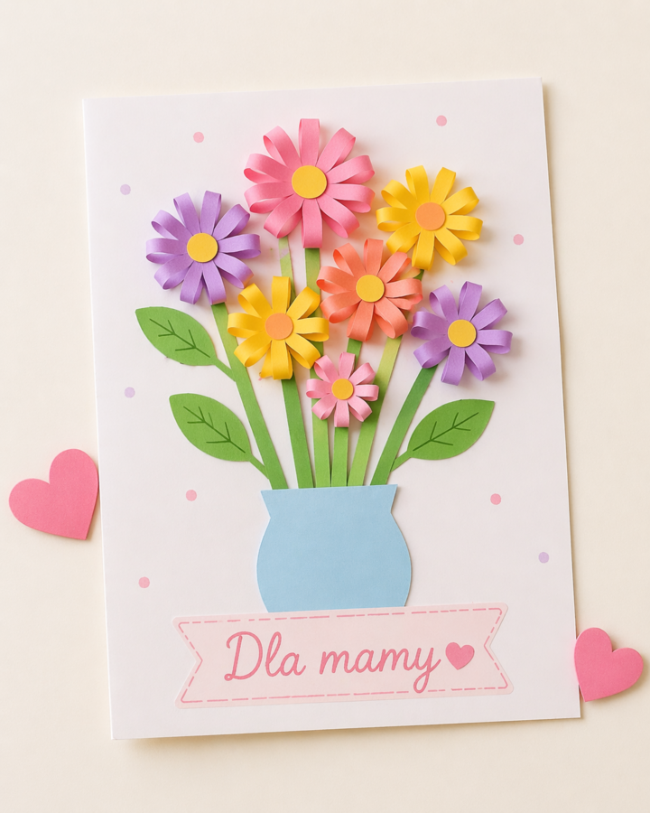 Bukiet dla mamy – praca plastyczna krok po kroku