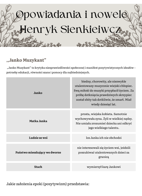 Opowiadania i nowele Henryka Sienkiewicza