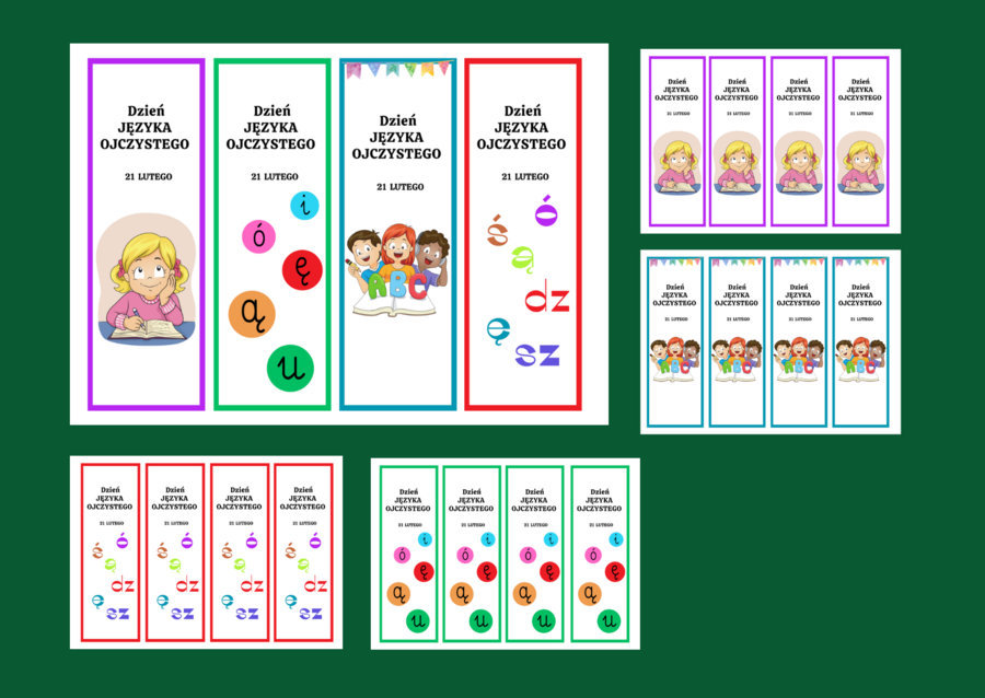 DZIEŃ JĘZYKA OJCZYSTEGO – zakładki do książek – zakładka – kolor – wersja 3