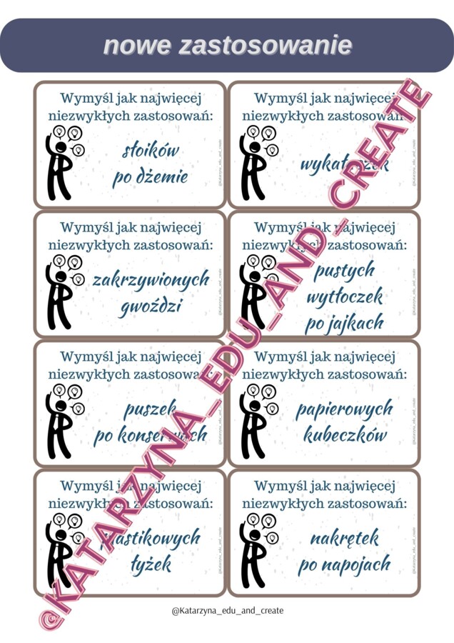 KREATYWNE KARTY - rozwijające twórcze myślenie