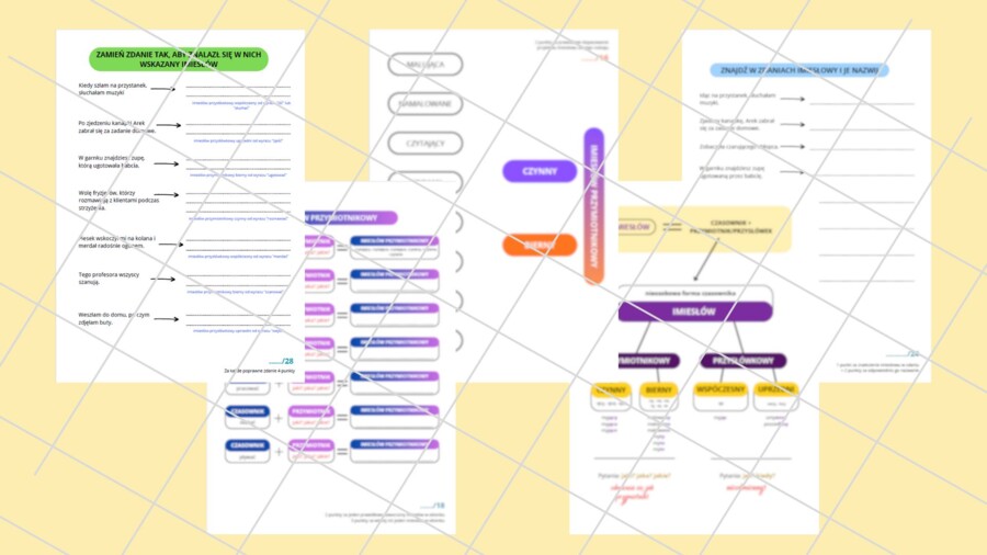Imiesłowy - ćwiczenia utrwalające
