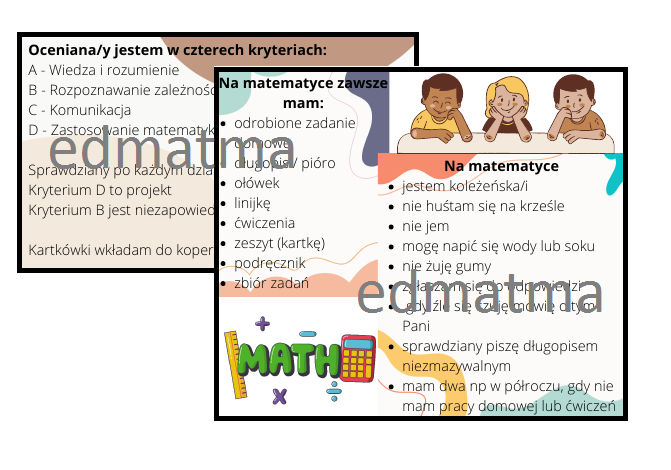 Zasady na matematyce - z kryteriami MYP