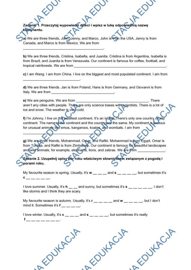 Brainy 5 Unit 1 - karta pracy / powtórka do sprawdzianu / sprawdzian alternatywny