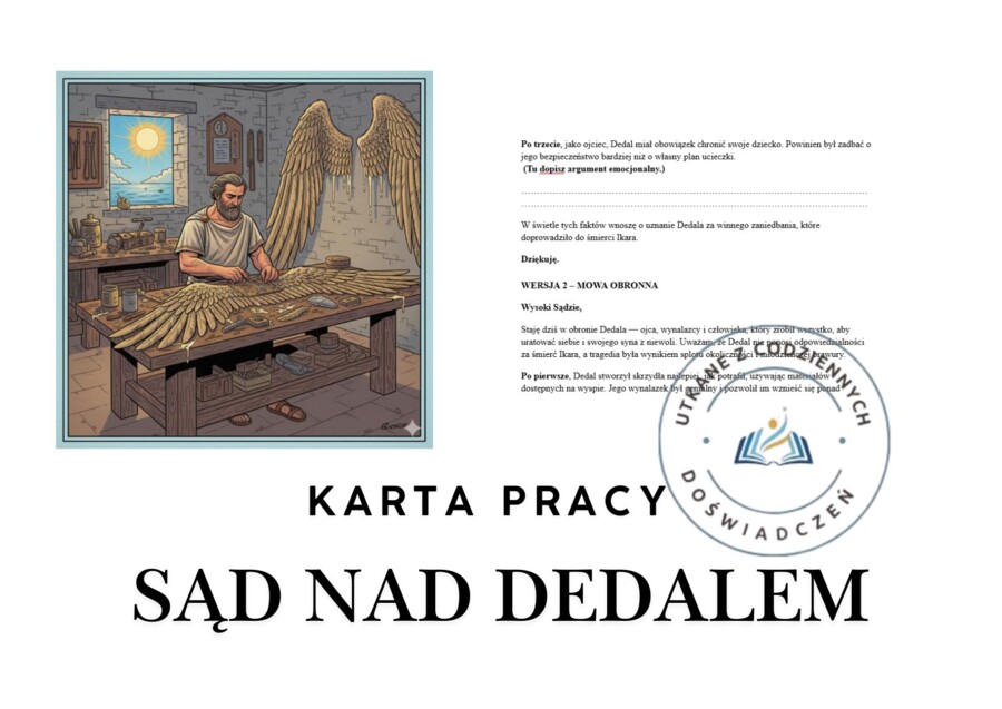 Sąd nad Dedalem- mit o Dedalu i Ikarze