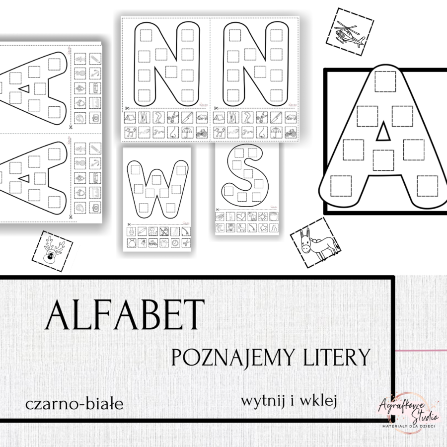 Alfabet - wytnij wklej - Poznajemy litery