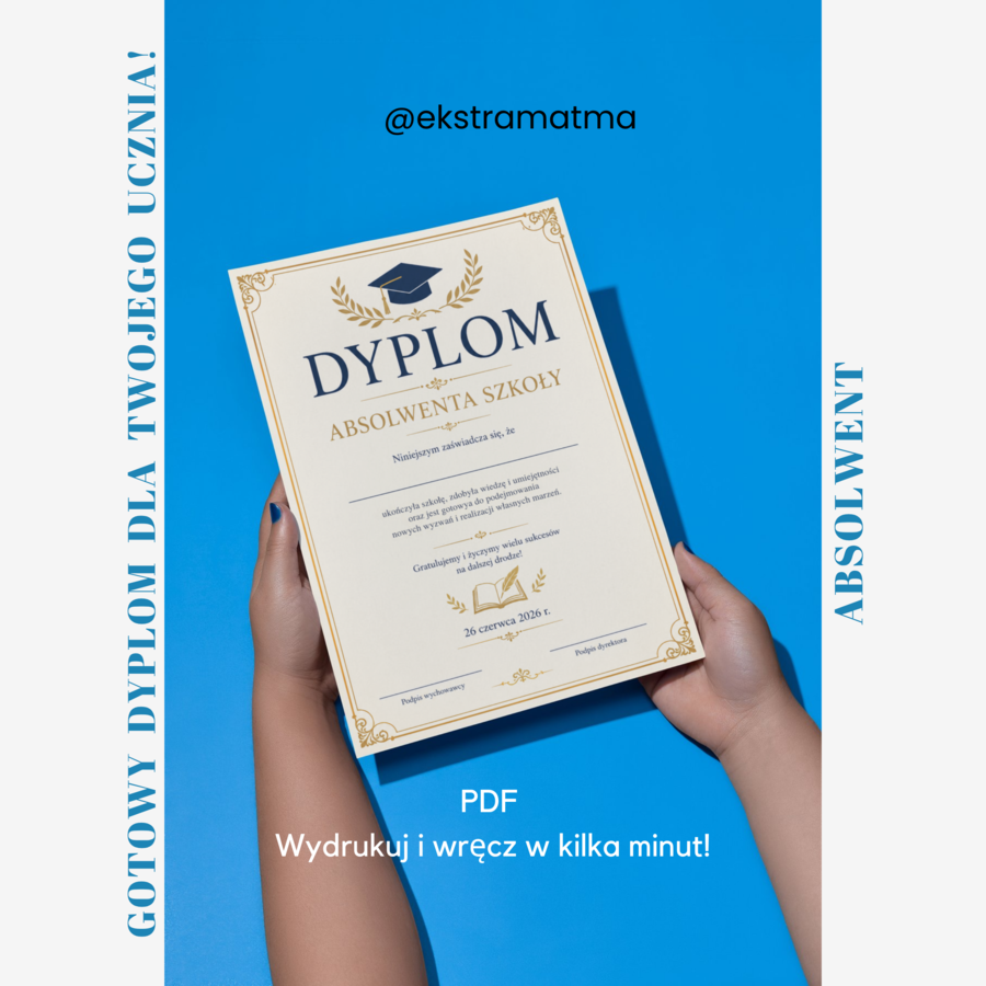 Dyplom absolwenta. Elegancki. Gotowy do druku PDF.