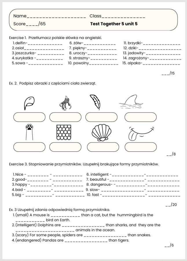 Test Together 5 unit 5