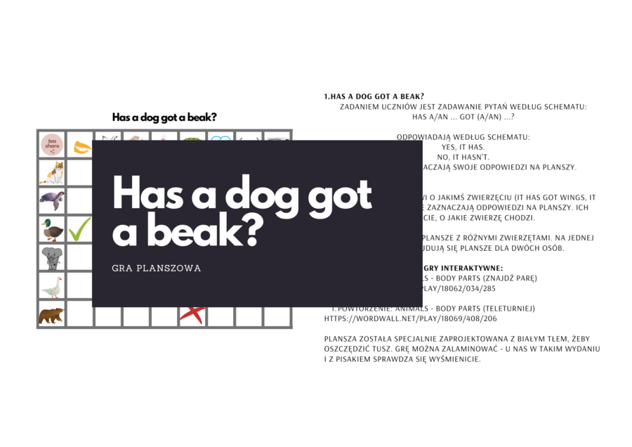 GRA PLANSZOWA: ANIMALS + HAVE GOT