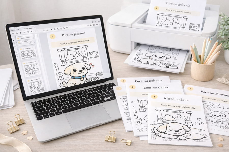 Kolorowanka: dzień z życia psa