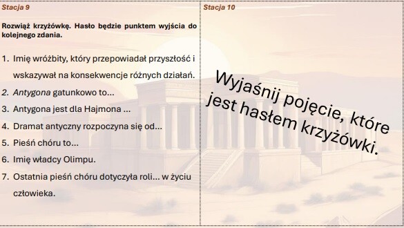 Stacje zadaniowe "Antygona"