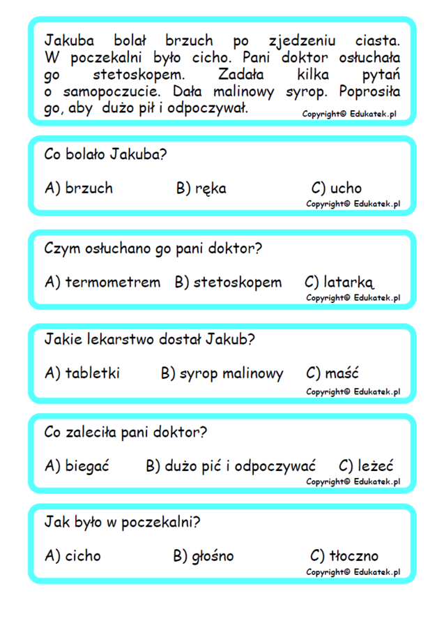 Czytanie ze zrozumieniem-poziom podstawowy