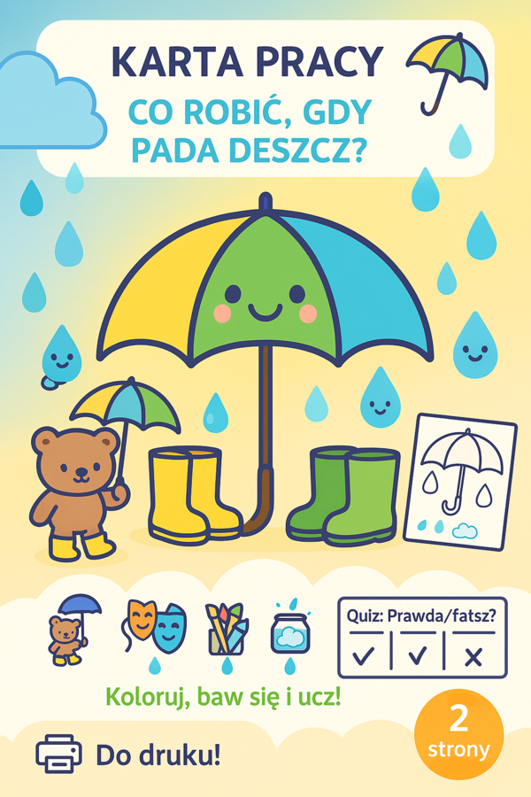 Karta pracy „Co robić, gdy pada deszcz?”