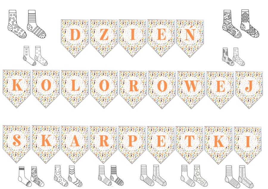 Dzień Kolorowej Skarpetki wzór 2