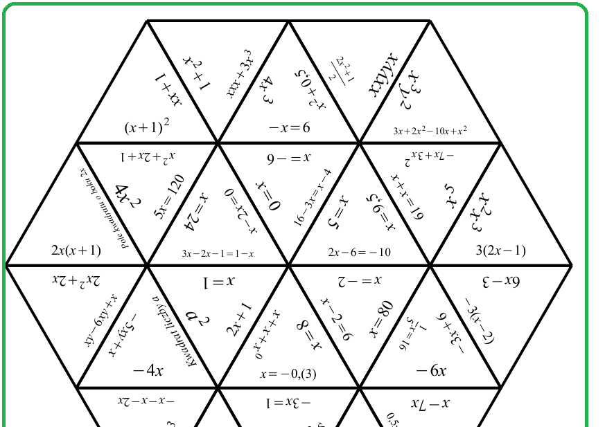 Układanka TRIMINO - wyrażenia algebraiczne