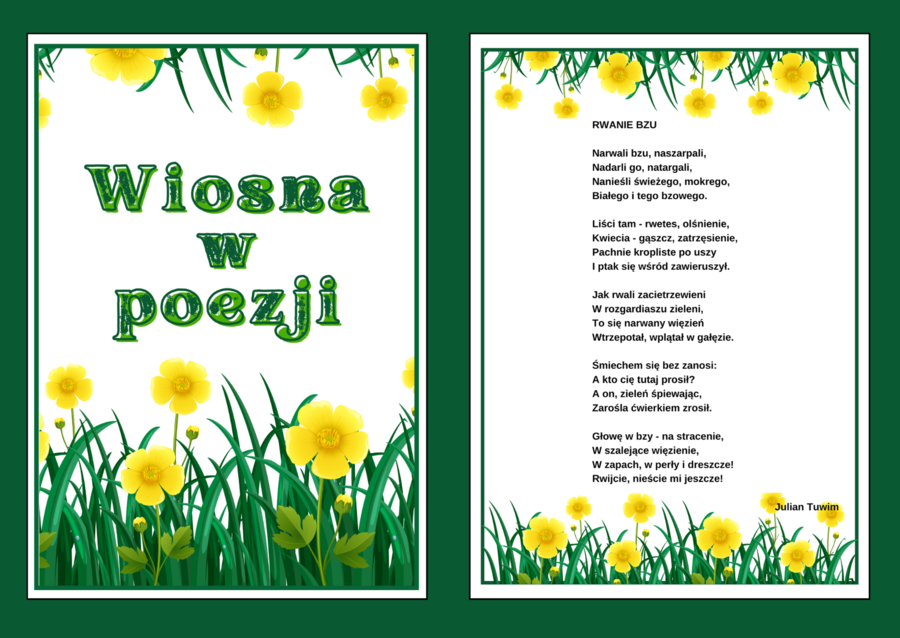 WIOSNA W POEZJI – biblioteka – świetlica – WIERSZE – GAZETKA – wersja 1
