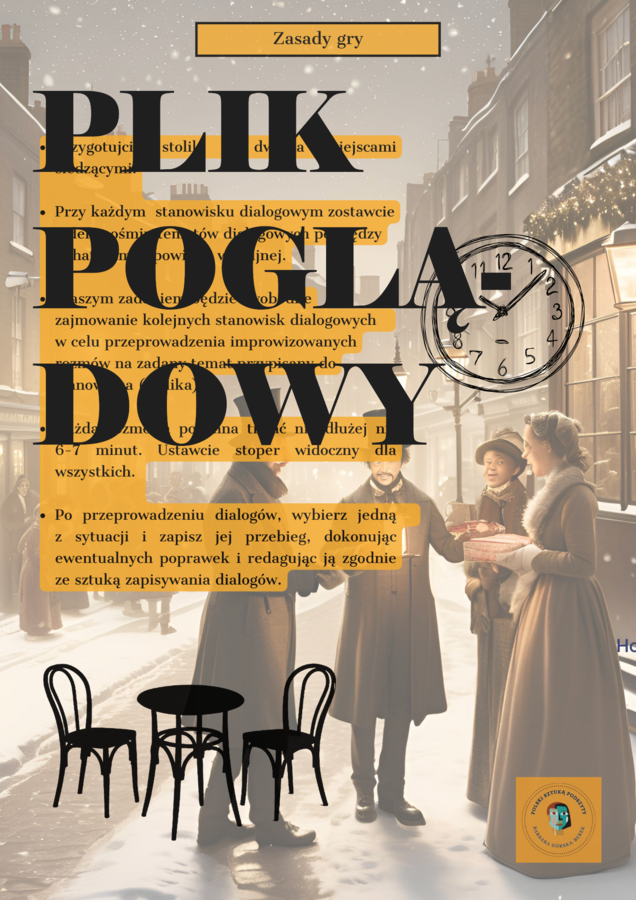 "Opowieść wigilijna" Karola Dickensa - speed dating - ćwiczenie dialogowe.