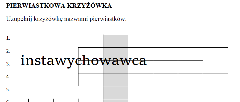 Pierwiastkowa krzyżówka