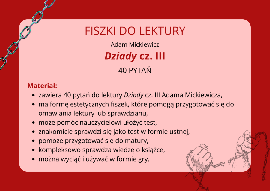 Dziady cz. III - fiszki do lektury