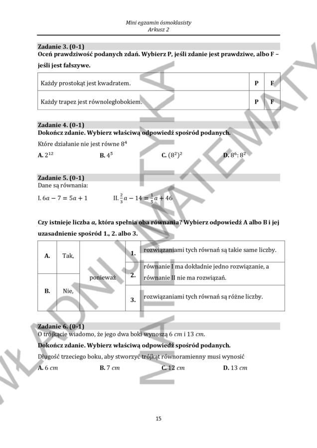 Mini Egzaminy Ósmoklasisty – część 2